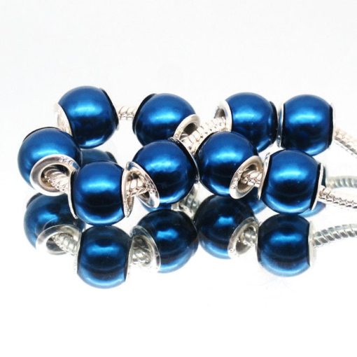 10pcs Fashion Pearl Blue Acrylic European Beads