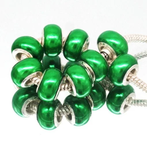 10pcs Fashion Pearl Green Acrylic European Beads