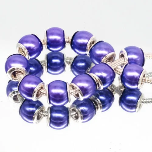 10pcs Fashion Pearl Purple Acrylic European Beads