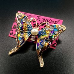 Betsey Johnson Blue-Gold Butterfly Pendant
