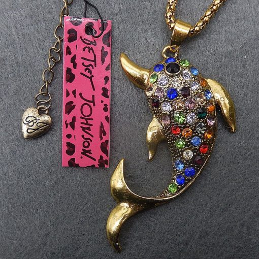 Betsey Johnson Multi-colored Dolphin Pendant