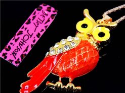 Betsey Johnson Red Owl Pendant