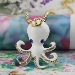 Betsey Johnson White Octopus Pendant