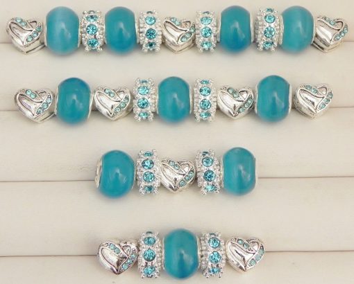 Blue Heart European Beads Collection