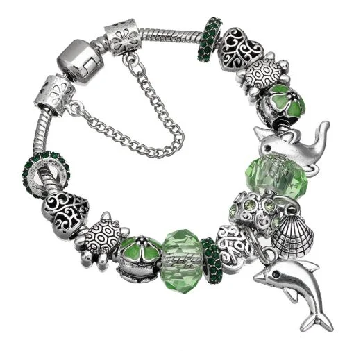 Green European Bracelet with Nautical Theme