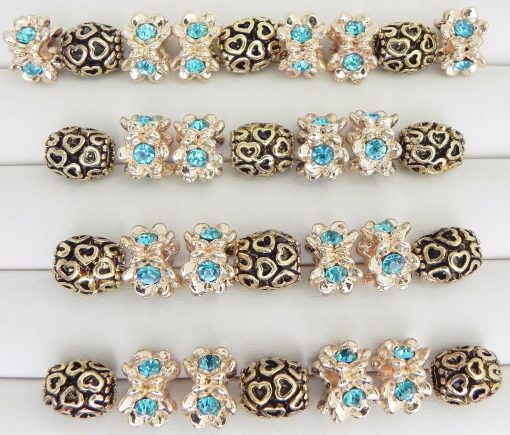 Iridescent Blue European Beads Collection