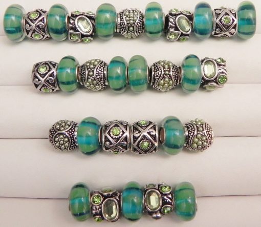 Iridescent Green European Beads Collection