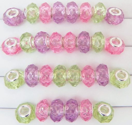 Pastel Faceted Crystal European Beads Collection